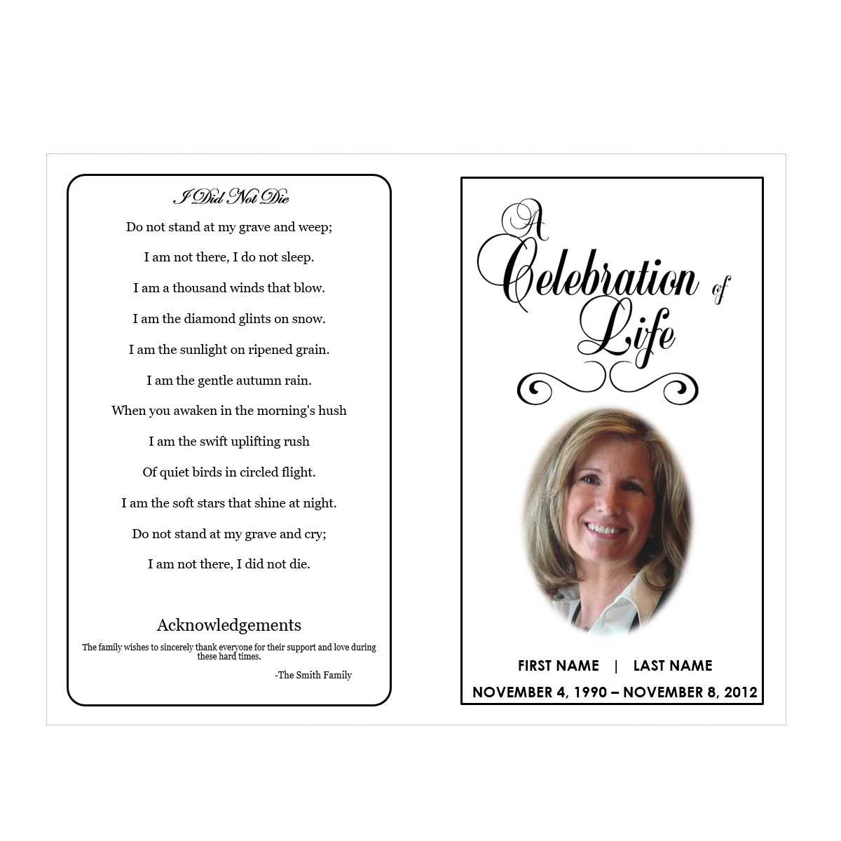 001 Celebration Of Life Template Ideas Unbelievable Word With Remembrance Cards Template Free