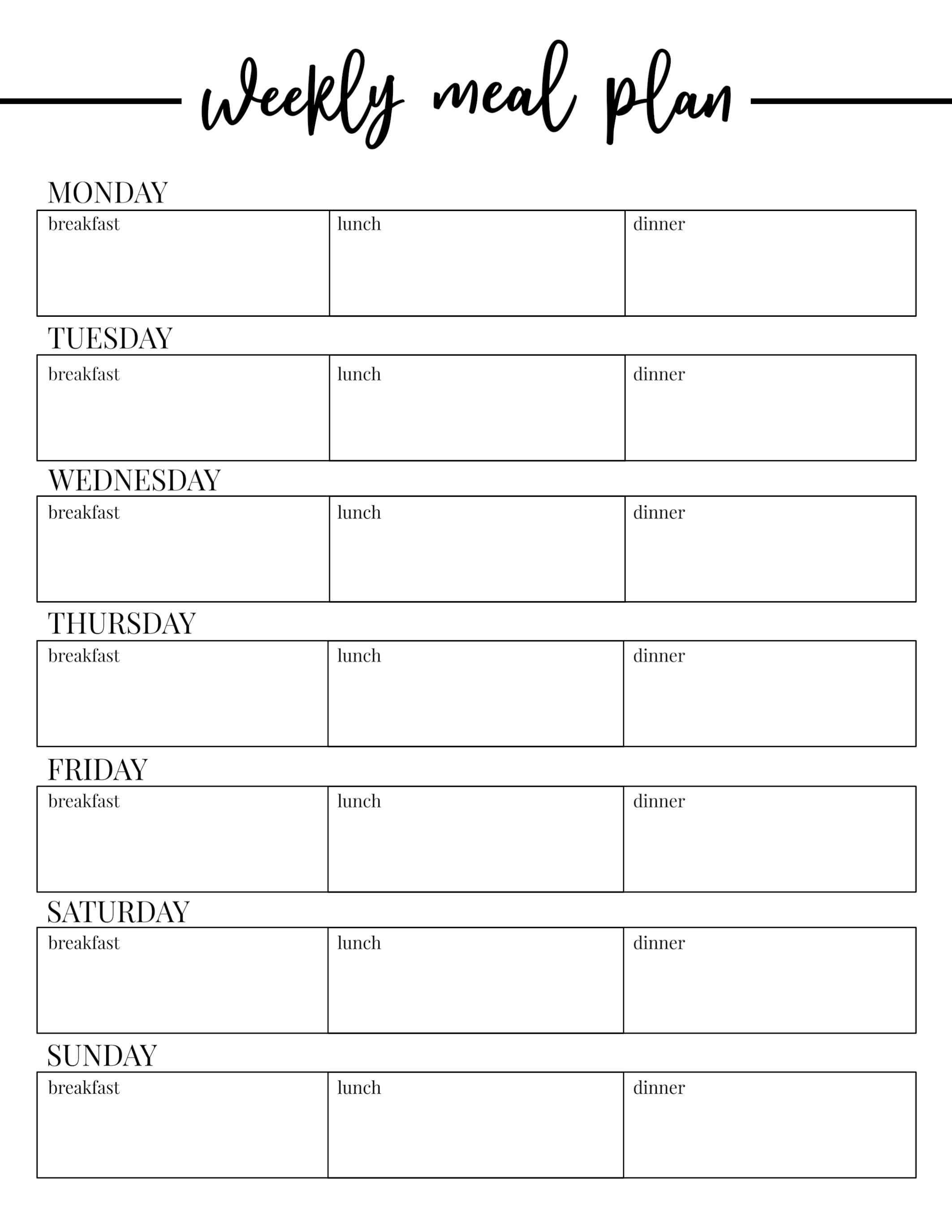 003 Daily Meal Plan Template Weekly Phenomenal Ideas Eating Throughout Menu Planning Template Word