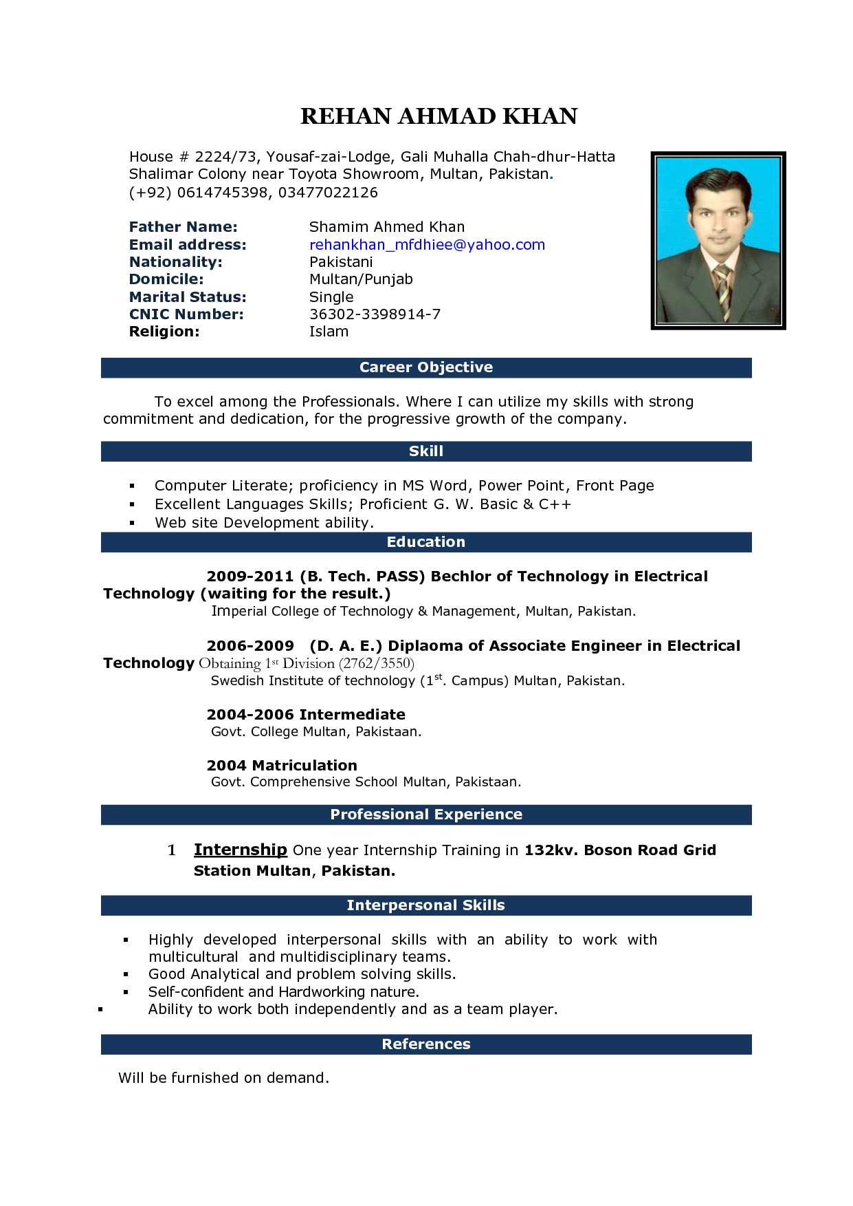 004 Curriculum Vitae Templates Microsoft Word Cv Pattern 2 Regarding Resume Templates Word 2010