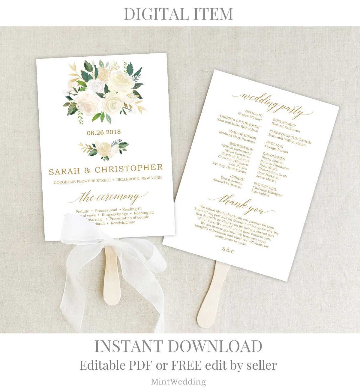 005 Fan Wedding Programs Templates Template Excellent Ideas With Regard To Free Printable Wedding Program Templates Word