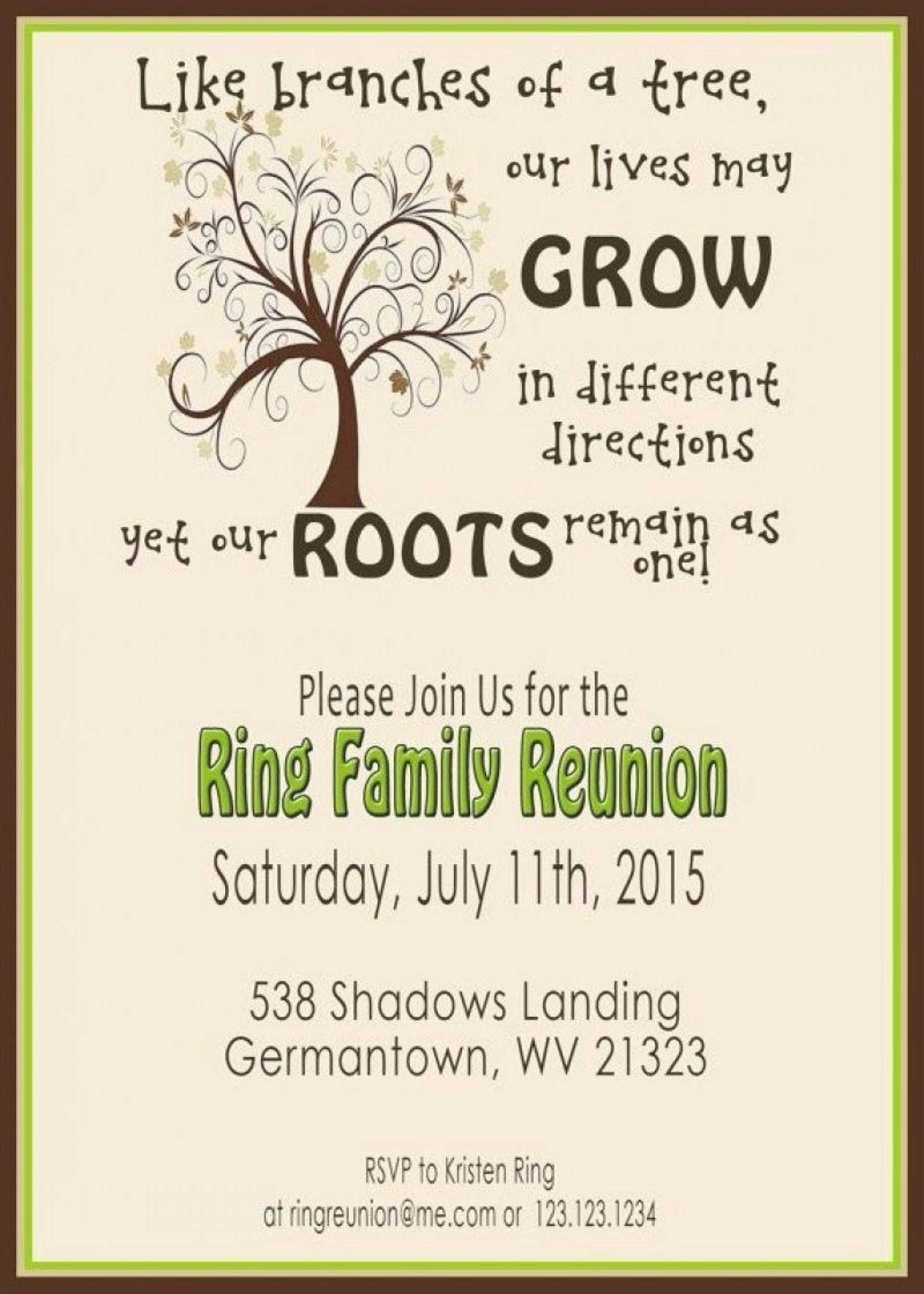 005 Template Ideas Family Reunion Invitations Magnificent With Reunion Invitation Card Templates