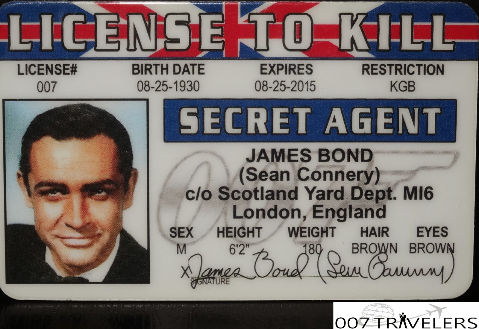 007 Travelers: 007 Item: License To Kill Id Card With Regard To Mi6 Id Card Template