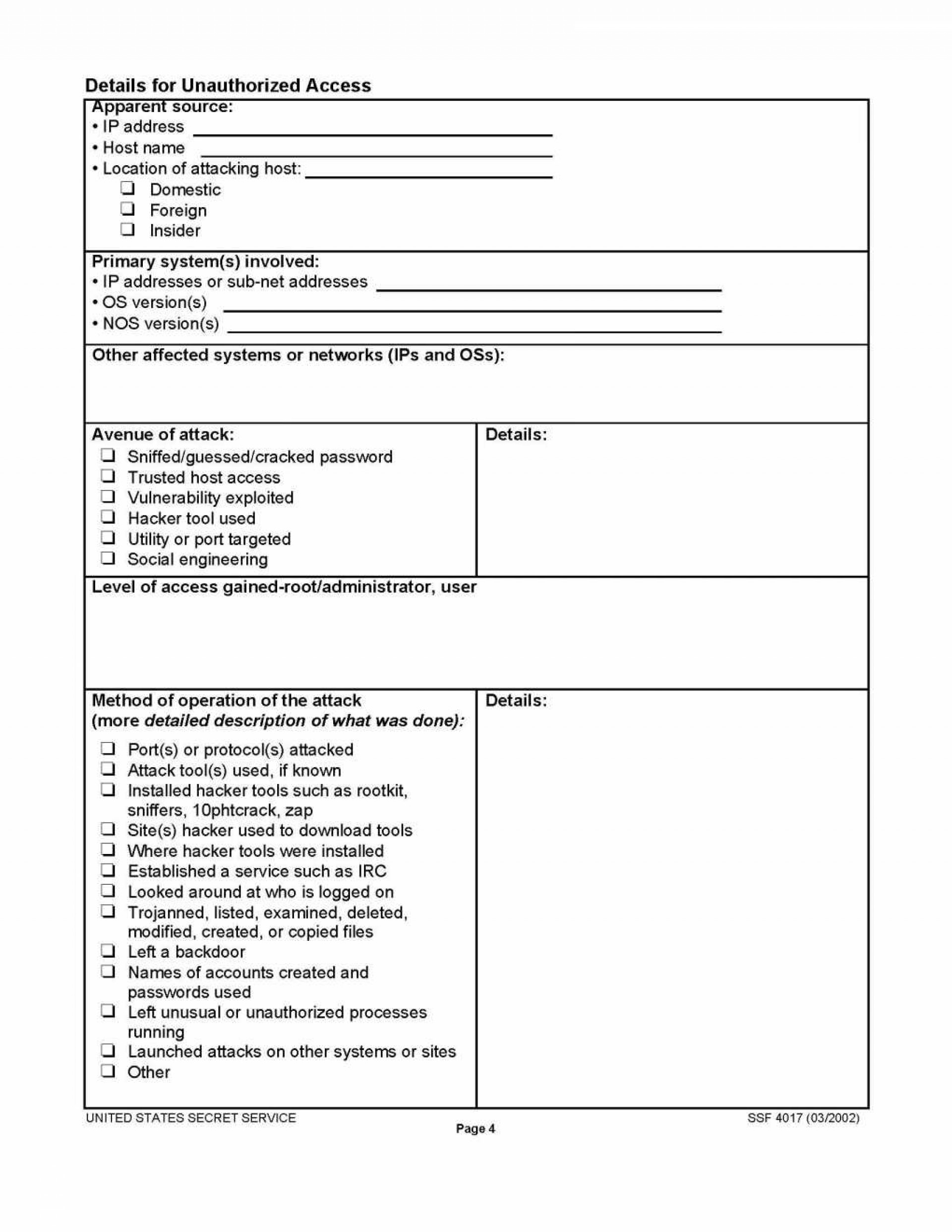 011 How To Write Security Incident Report Example Throughout Computer Incident Report Template