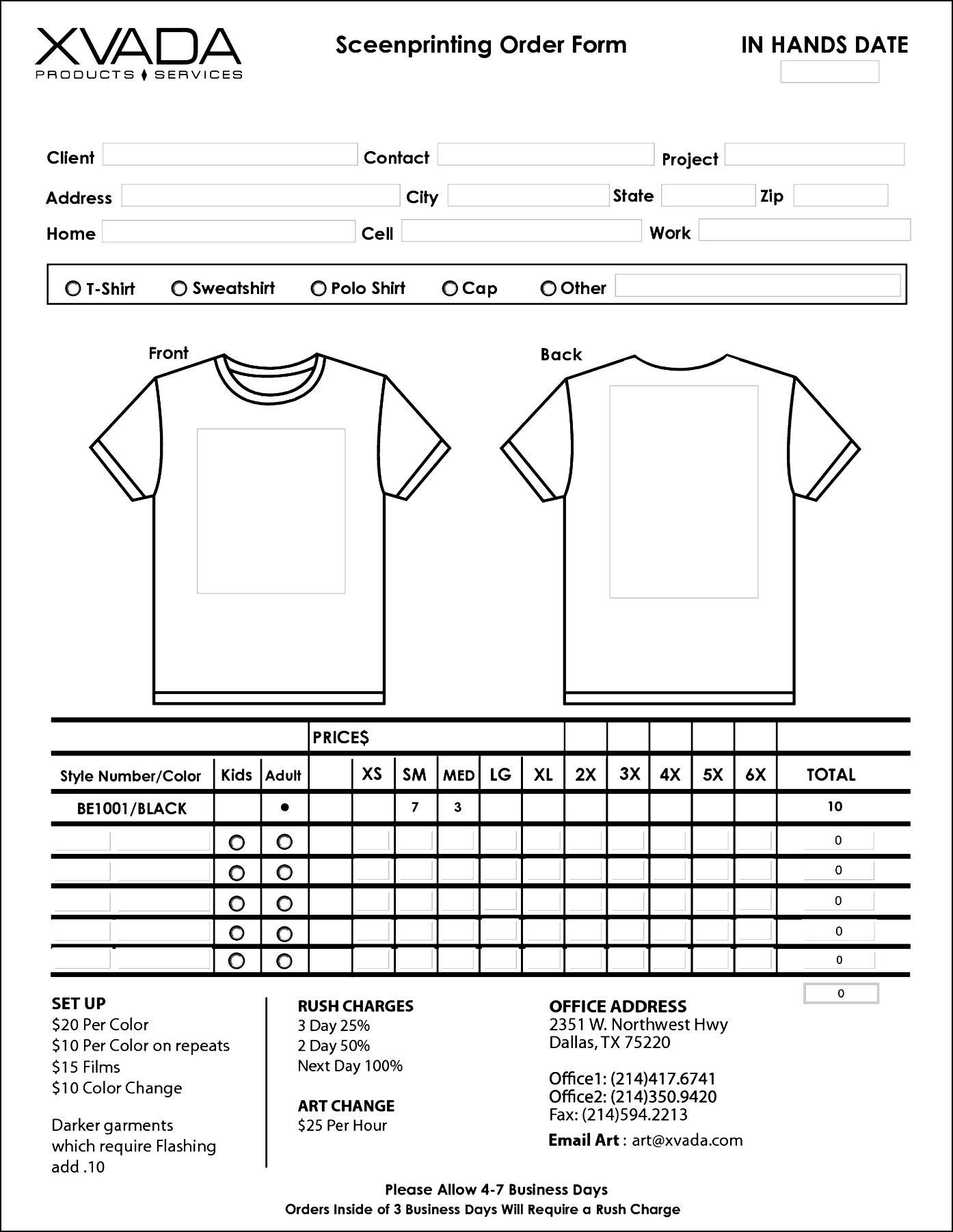 012 Shirt Order Form Templates Template Ideas Outstanding T With Blank T Shirt Order Form Template