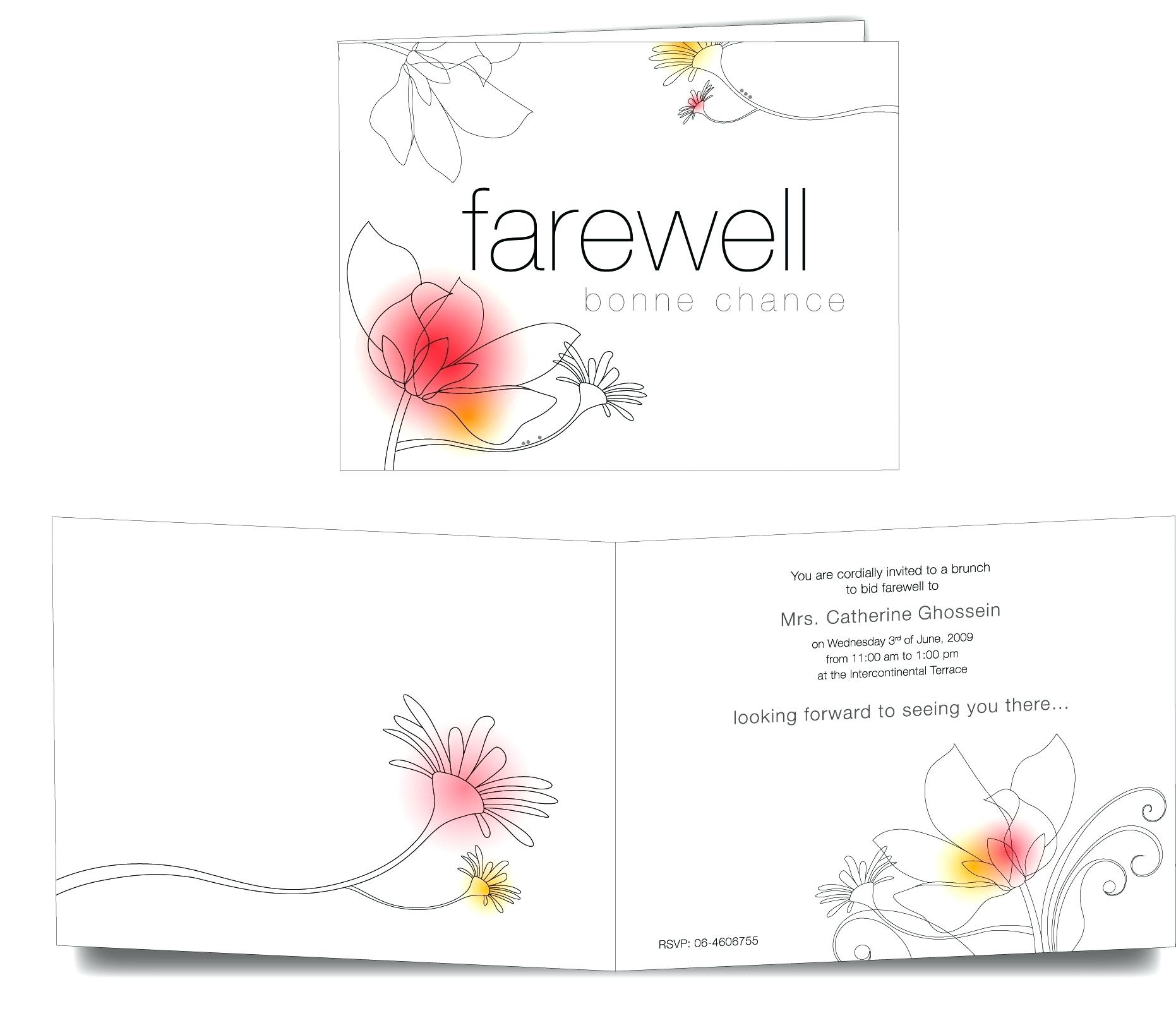 013 Boss Farewell Invitation Daily Motivational Quotes Send Throughout Goodbye Card Template