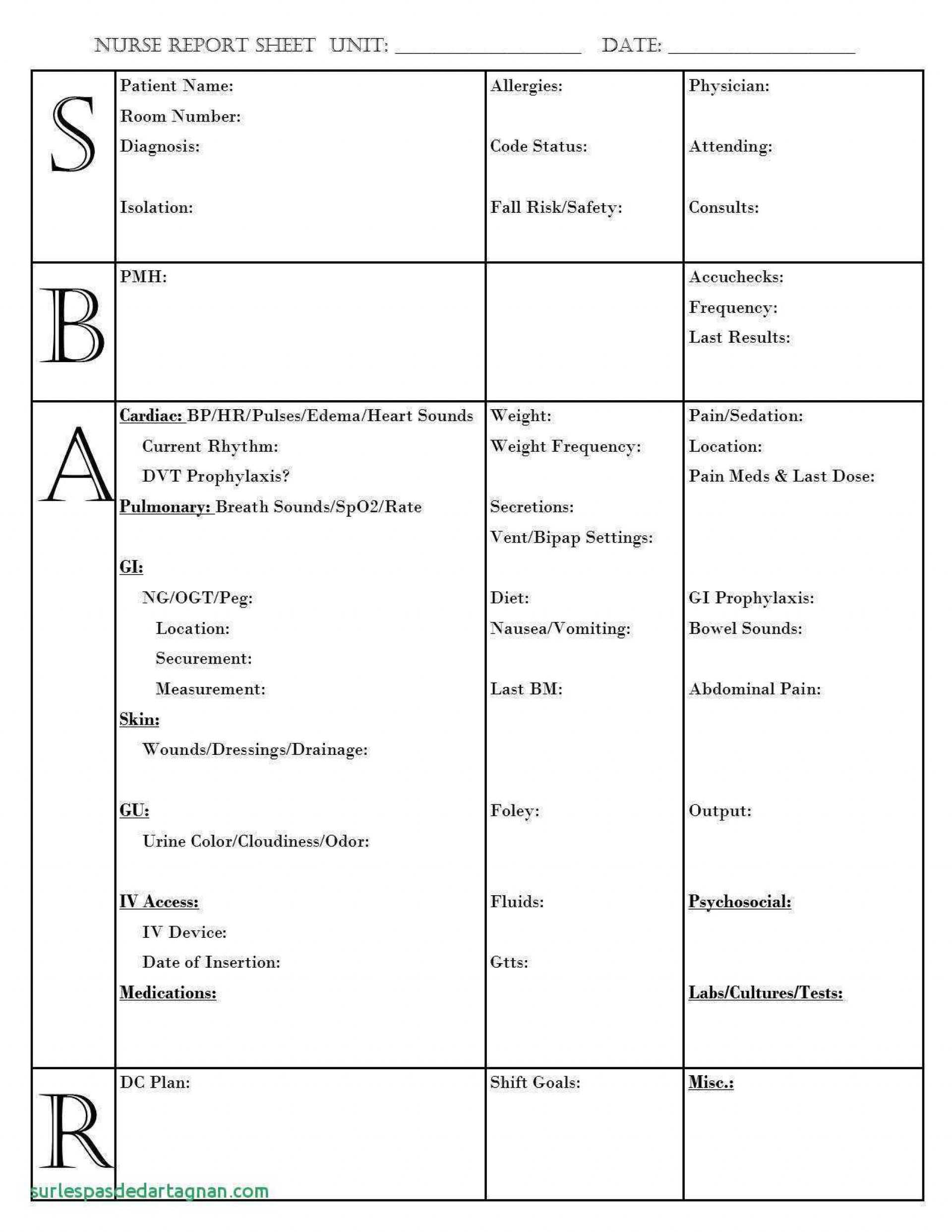 013 Nursing Shift Report Template Ideas Unforgettable Nurse For Nursing Report Sheet Template