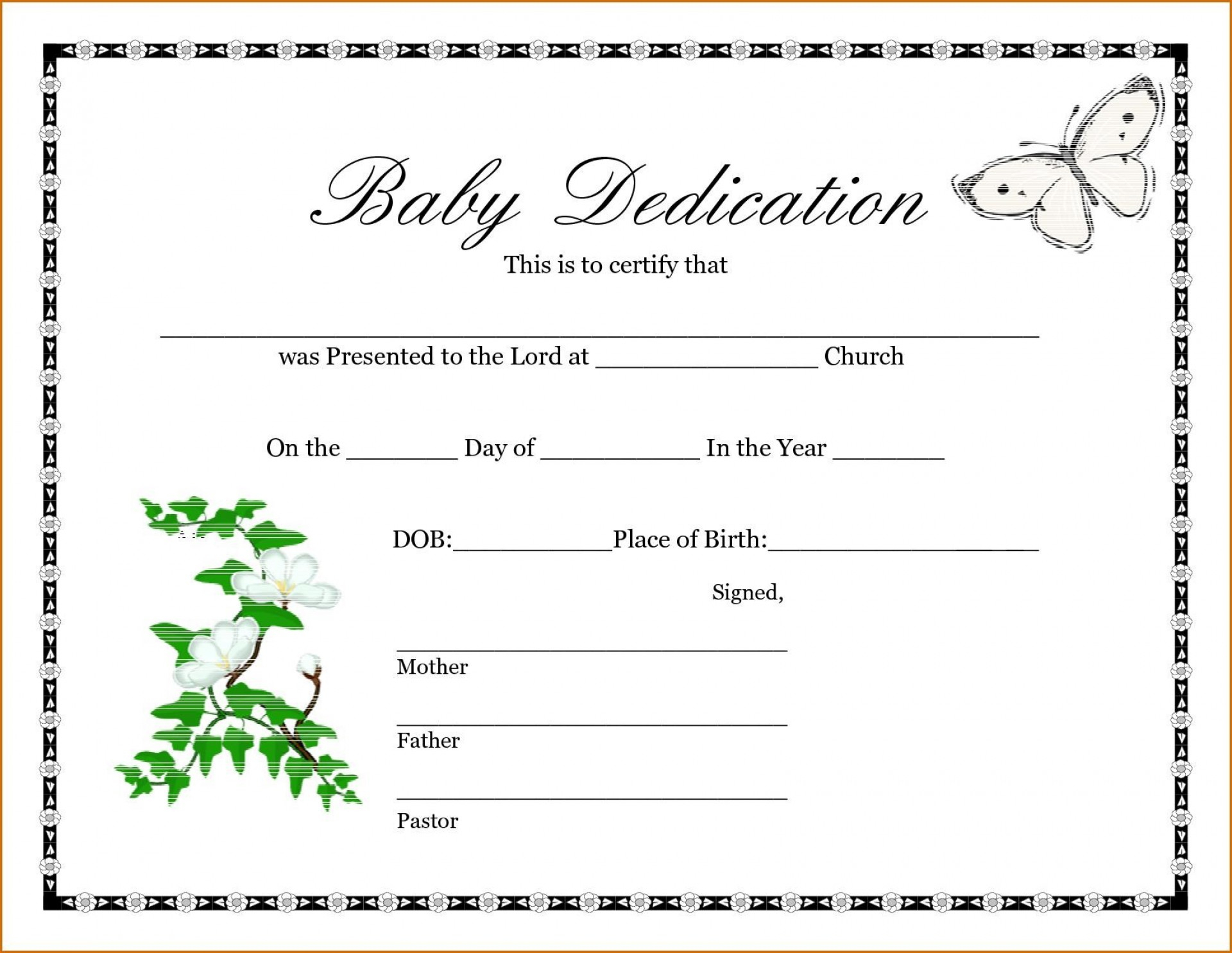 014 Template Ideas Baby Dedication Wonderful Certificate Throughout Baby Dedication Certificate Template
