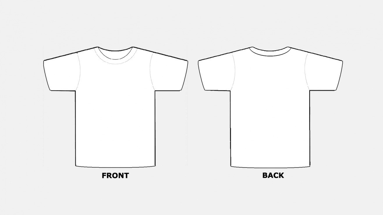 018 Blank Tshirt Template Pdf T Shirt Templates Free In Throughout Blank Tshirt Template Printable
