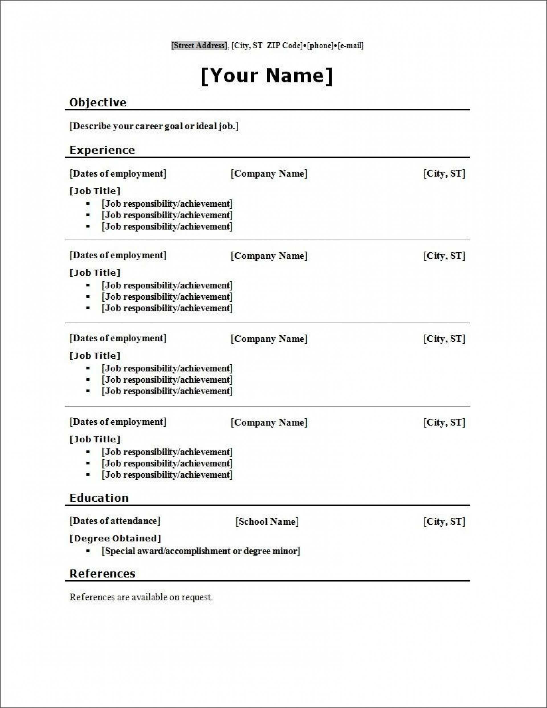 018 Template Ideas Microsoft Word Resume Top Ms With Picture Intended For Free Blank Resume Templates For Microsoft Word