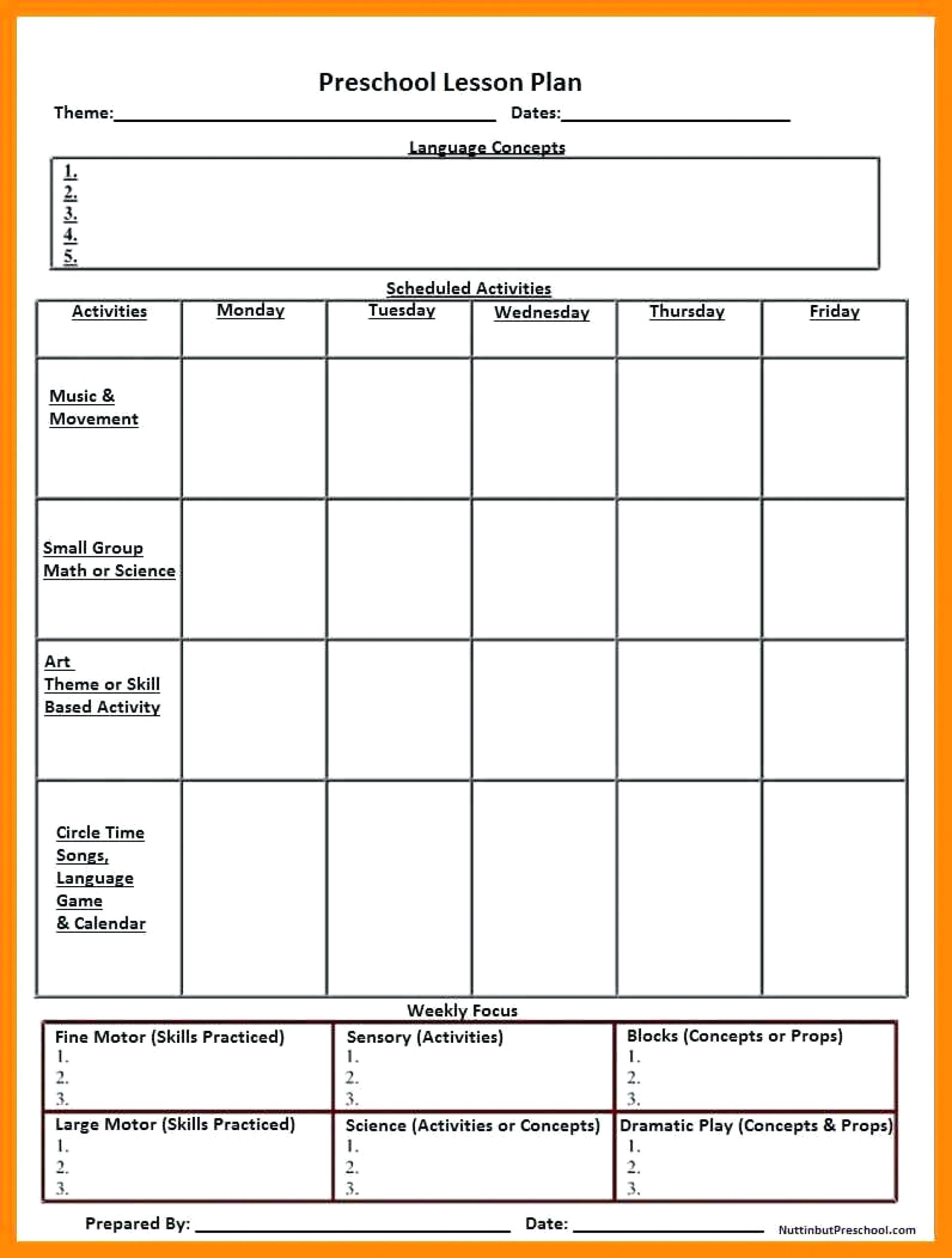 027 Preschool Lesson Plan Templates Template Best Ideas Pre In Blank Preschool Lesson Plan Template