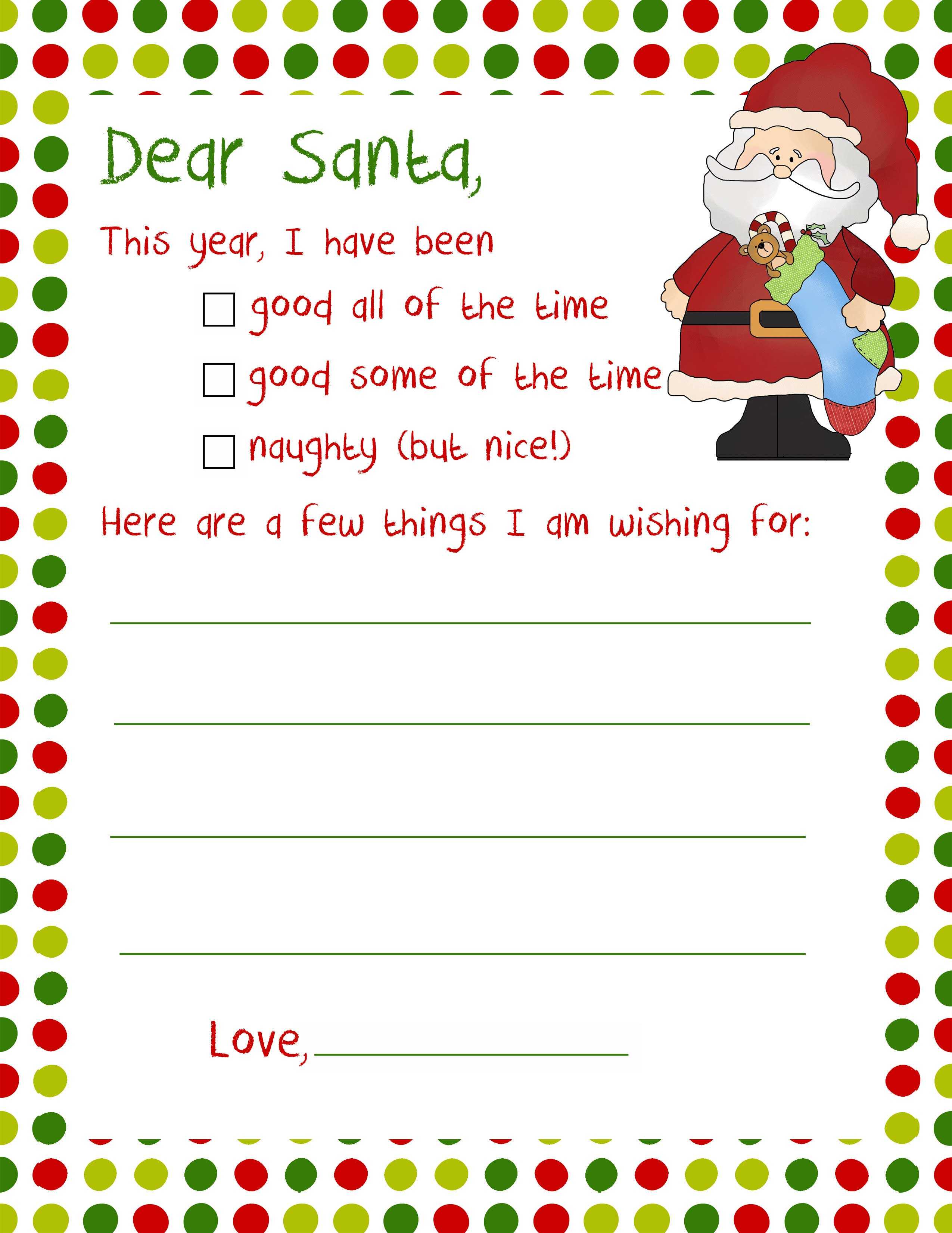 034 Santa Letter Letters From Template Archaicawful Ideas With Letter From Santa Template Word