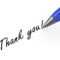 0914 Thank You Note With Blue Pen On White Background Stock In Powerpoint Thank You Card Template