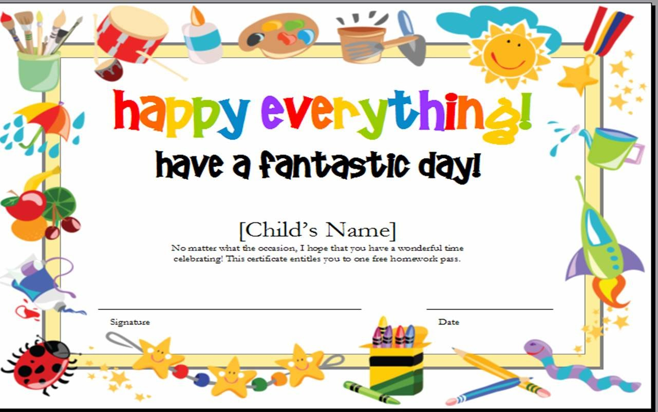 10+ Certificate Template Clipart | Clipartlook In Kids Gift Certificate Template