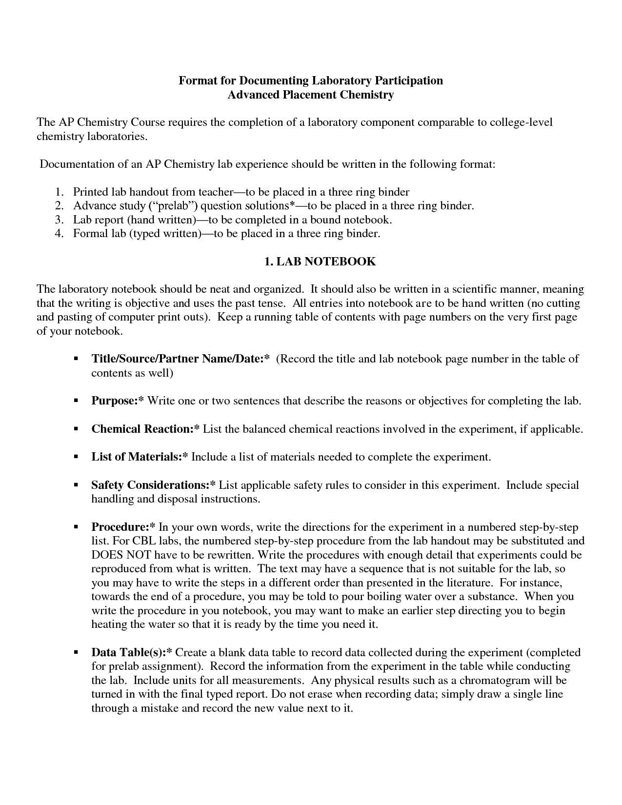 10+ Chemistry Lab Report Example High School | Panacea Inside Chemistry Lab Report Template