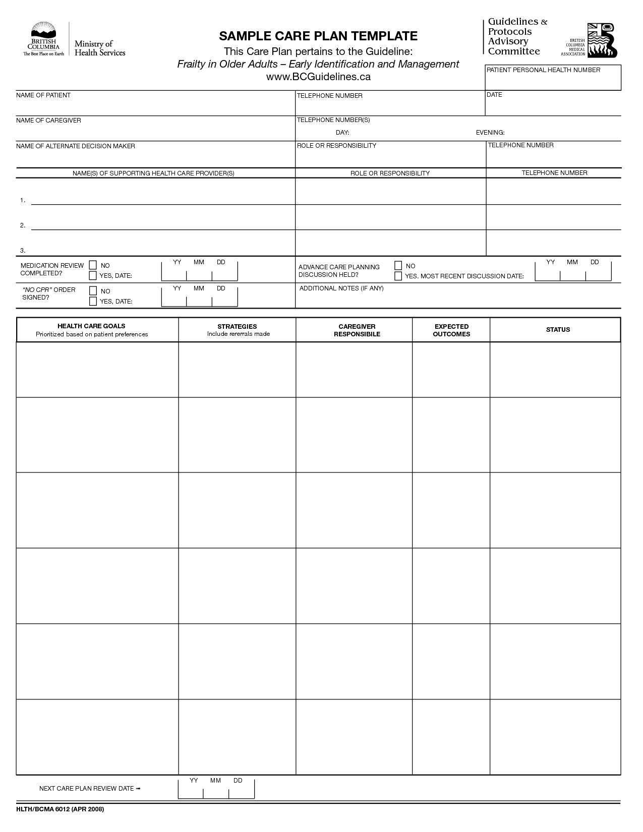 10 Nursing Care Plan Templates Free Sample Example Trinidad Intended For Nursing Care Plan Template Word