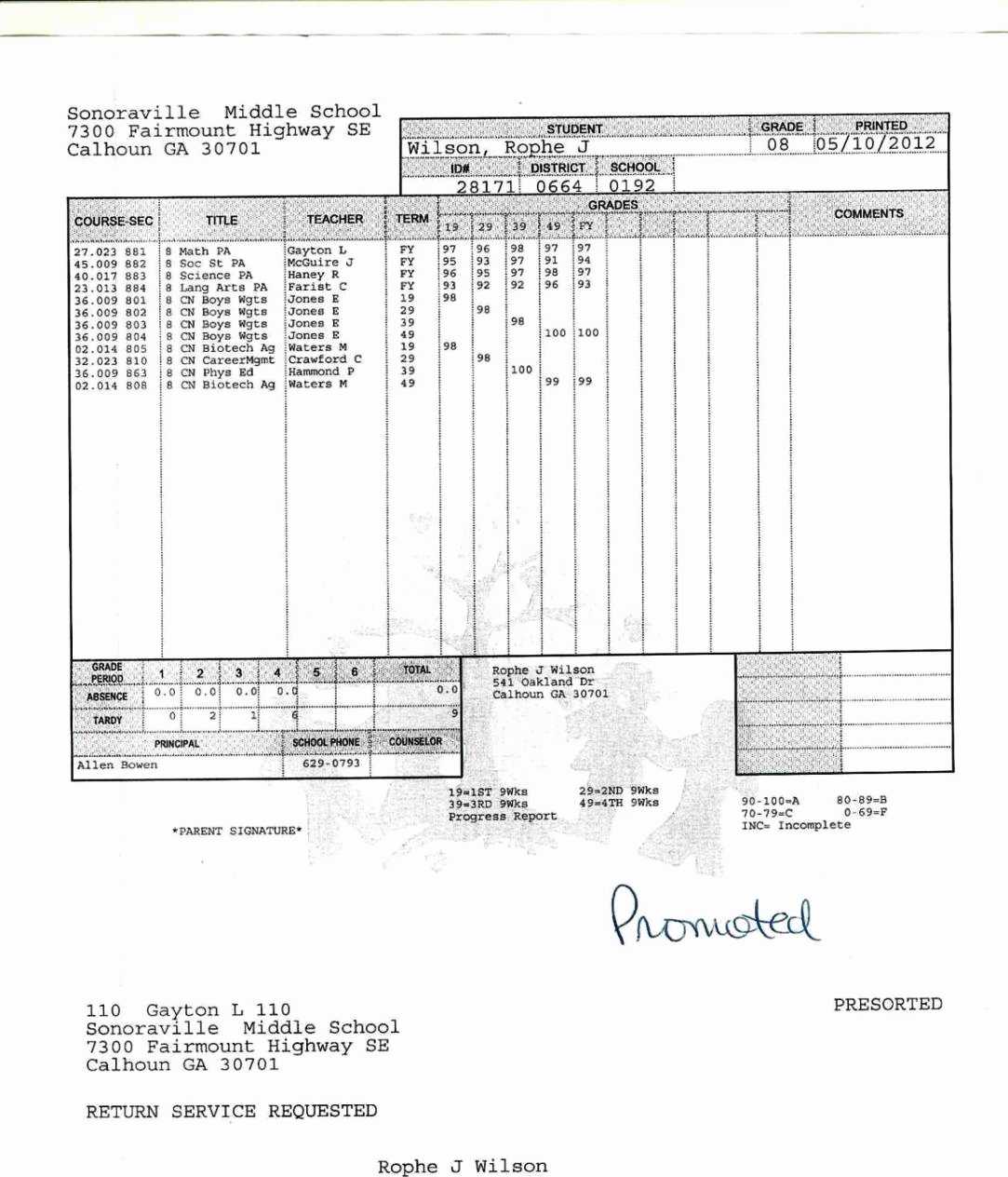 10 Progress Reports For Students Template | Resume Samples Pertaining To Middle School Report Card Template