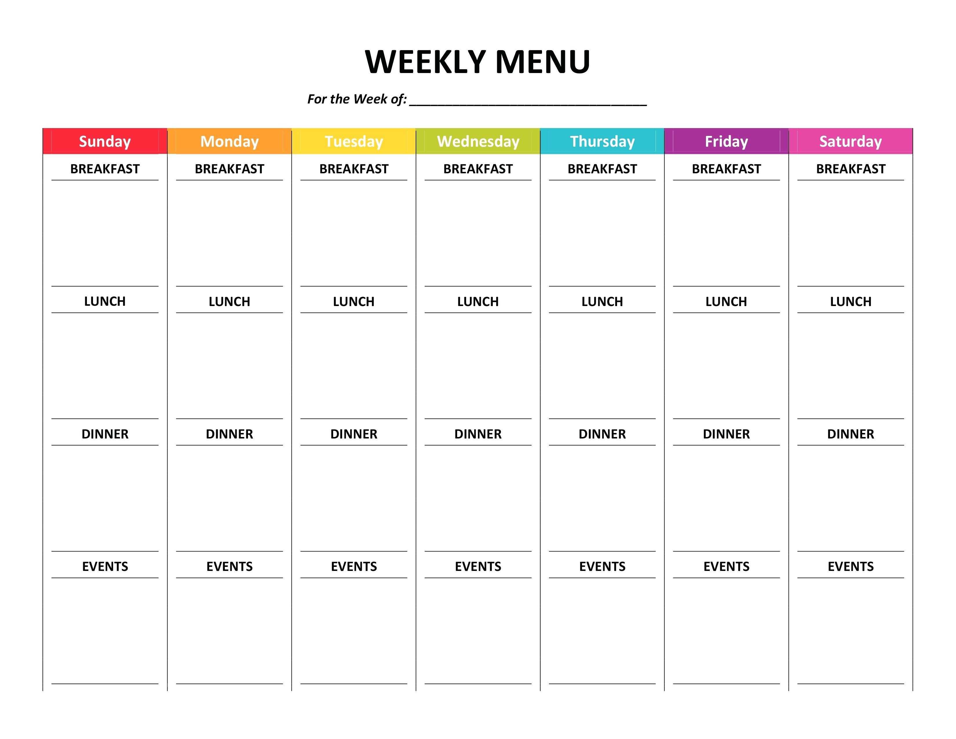 10 Weekly Meal Planner Template Word | Resume Samples Pertaining To Meal Plan Template Word