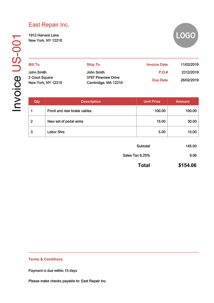 100 Free Invoice Templates | Print & Email Invoices In Free Downloadable Invoice Template For Word