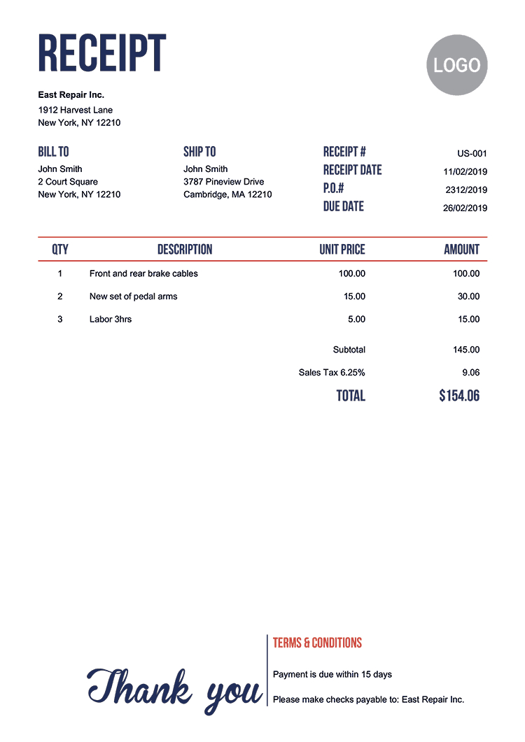 100 Free Receipt Templates | Print & Email Receipts As Pdf With Regard To Fake Credit Card Receipt Template