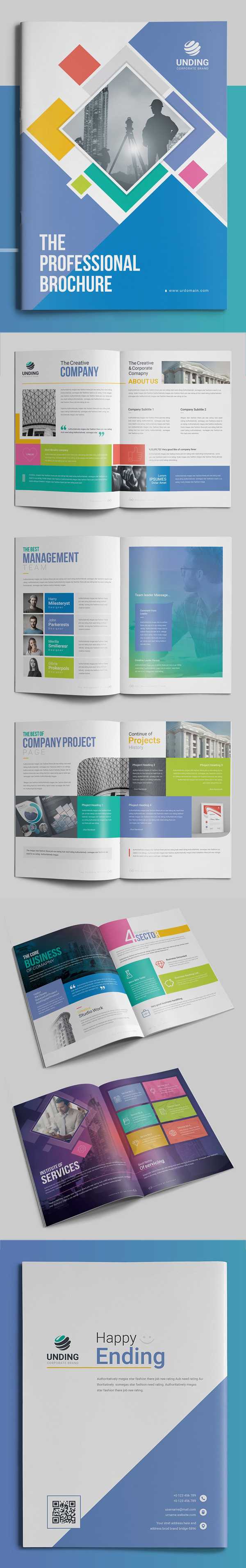 100 Professional Corporate Brochure Templates | Design Regarding Good Brochure Templates