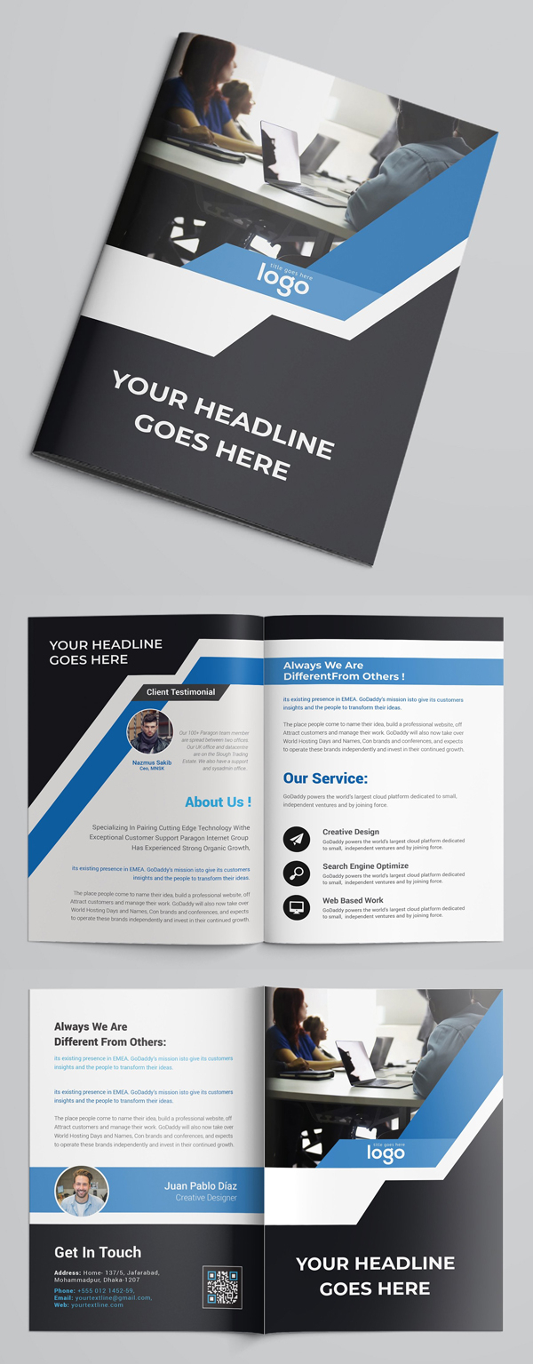 100 Professional Corporate Brochure Templates | Design Regarding Professional Brochure Design Templates