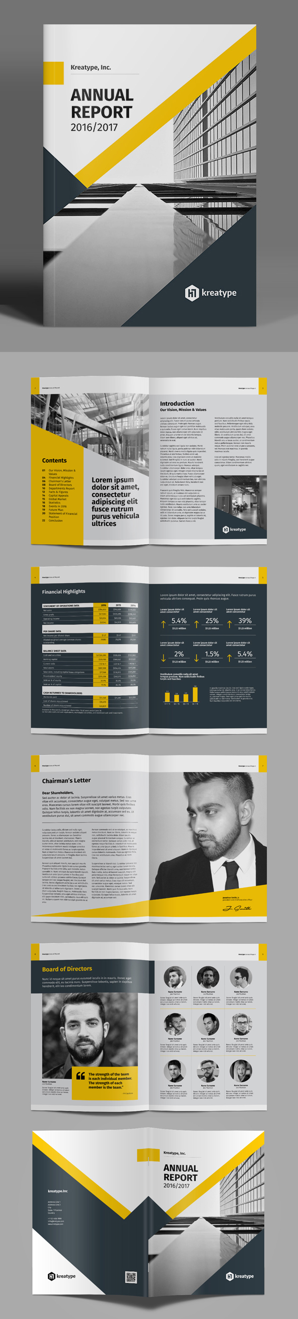 100 Professional Corporate Brochure Templates | Design Within Chairman's Annual Report Template
