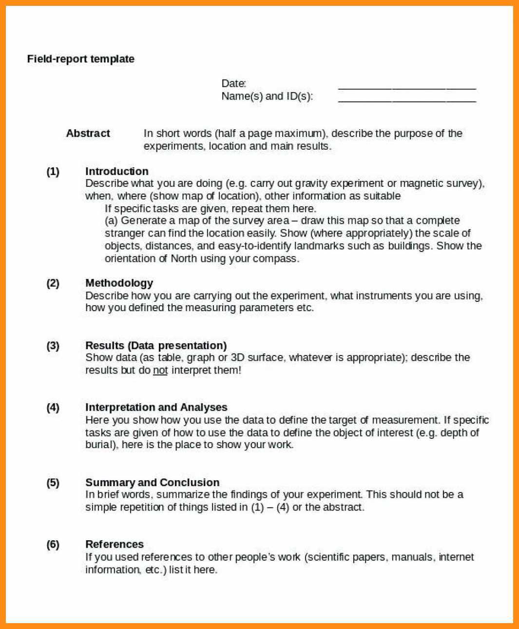 11 12 Example Of Field Report | Lasweetvida Throughout How To Write A Work Report Template