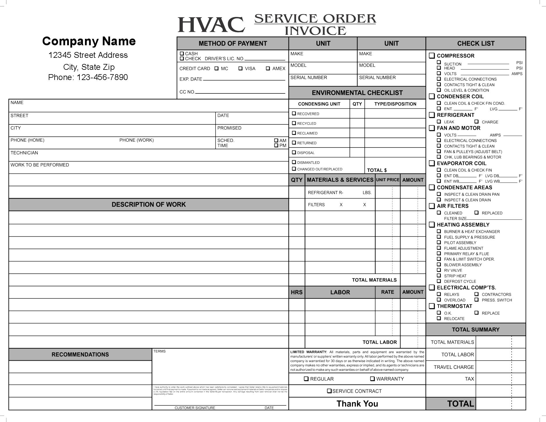11 Hvac Invoice Template Free Top Invoice Templates Hvac Pertaining To Technical Service Report Template