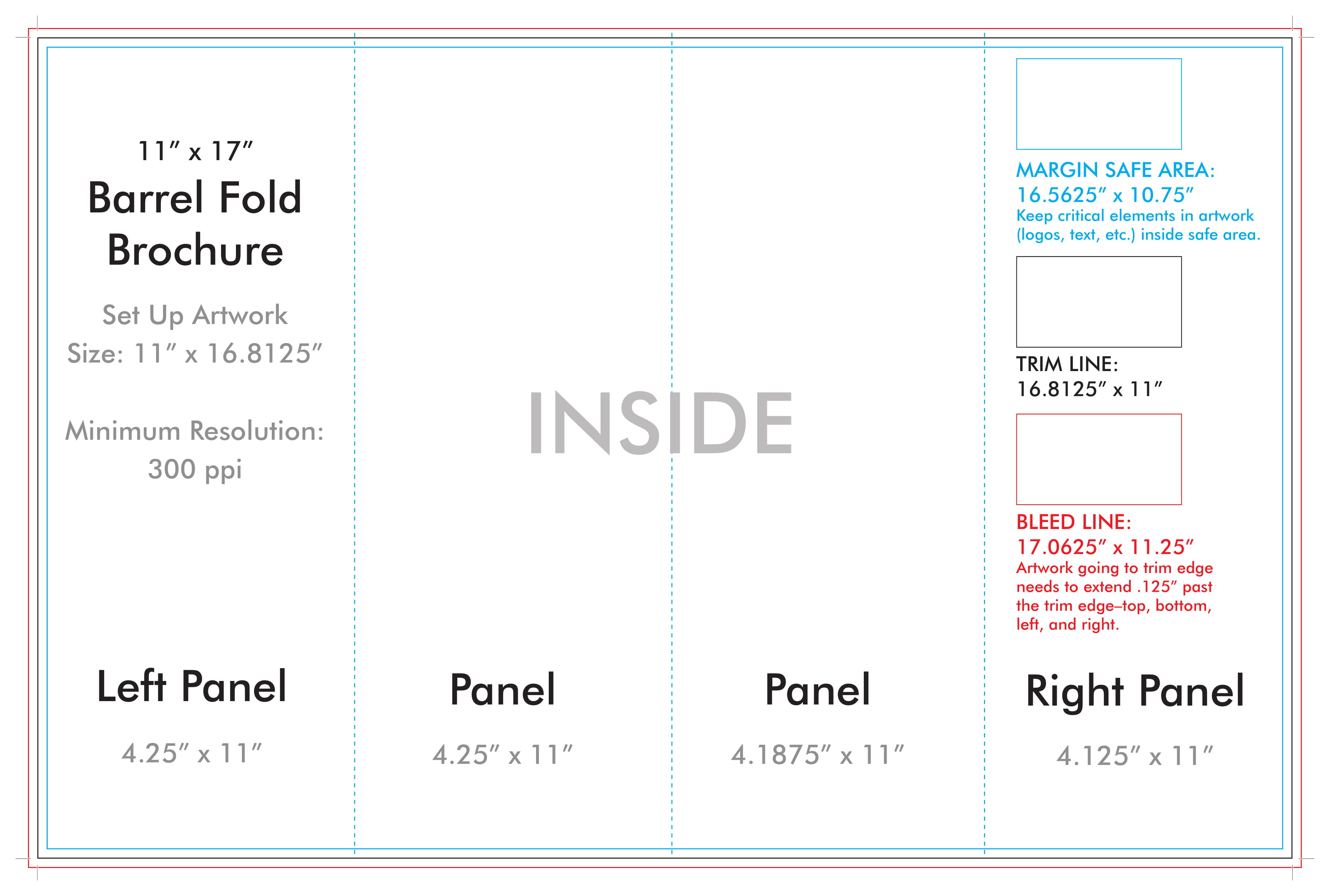 11" X 17" Barrel Fold Brochure Template – U.s. Press Regarding Brochure 4 Fold Template