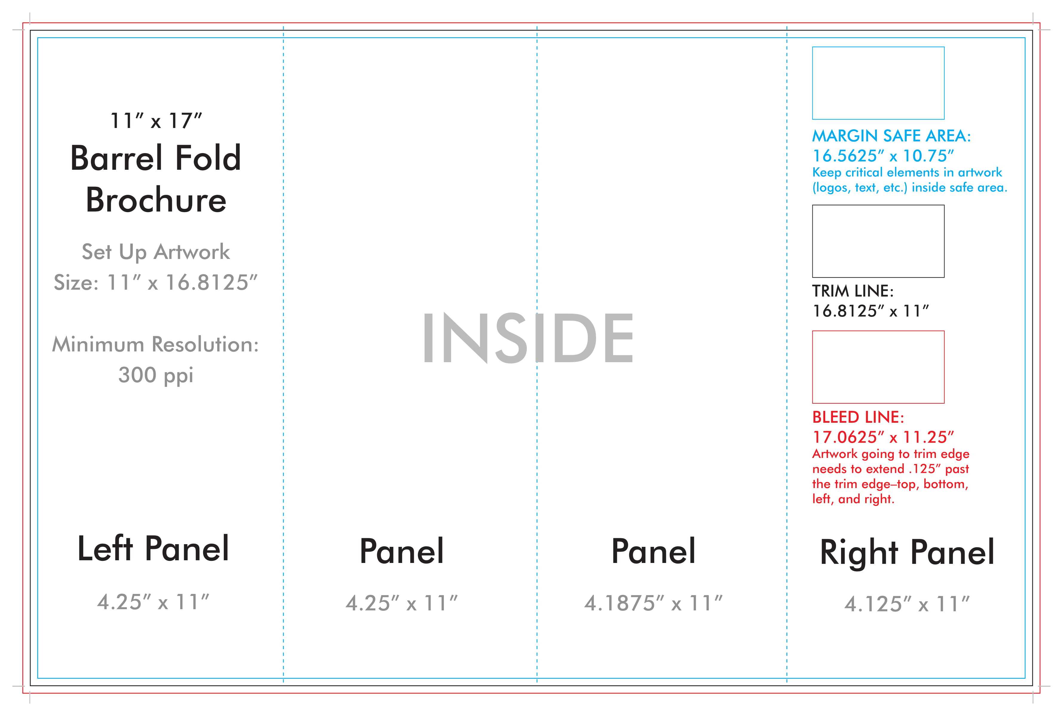 11" X 17" Barrel Fold Brochure Template – U.s. Press Regarding Brochure 4 Fold Template