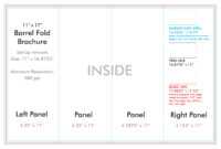 11&quot; X 17&quot; Barrel Fold Brochure Template - U.s. Press with regard to 4 Panel Brochure Template