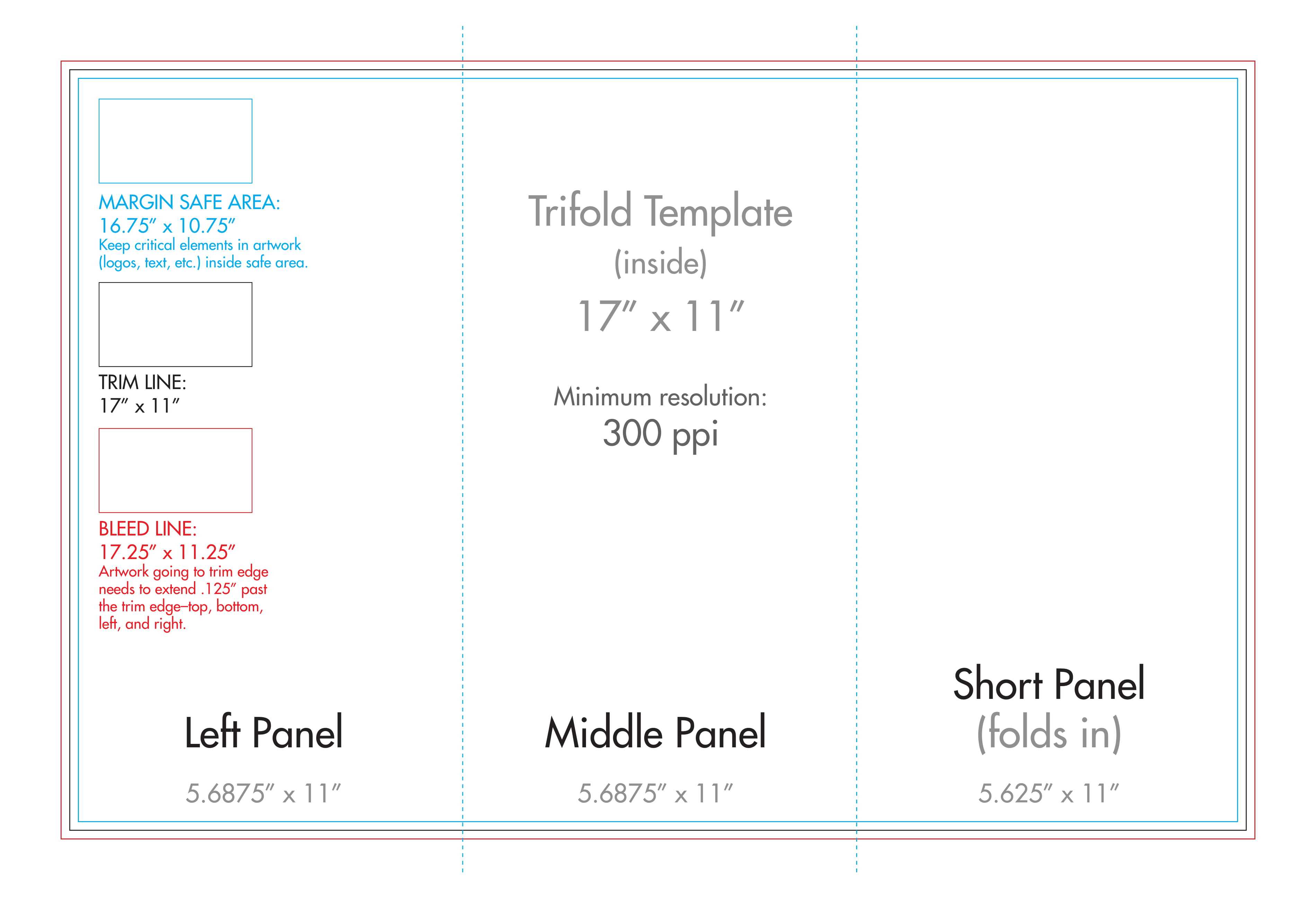 11" X 17" Tri Fold Brochure Template – U.s. Press With 11X17 Brochure Template