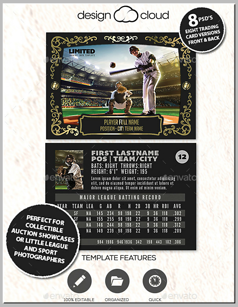 12+ Baseball Trading Card Designs & Templates – Psd, Ai Pertaining To Baseball Card Template Psd