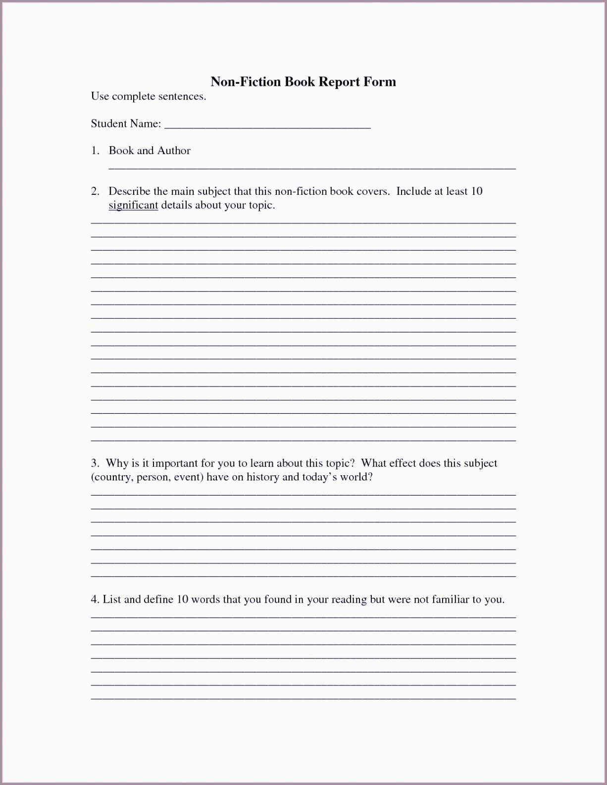 12 Book Report Templates For 2Nd Grade | Proposal Resume Pertaining To Nonfiction Book Report Template