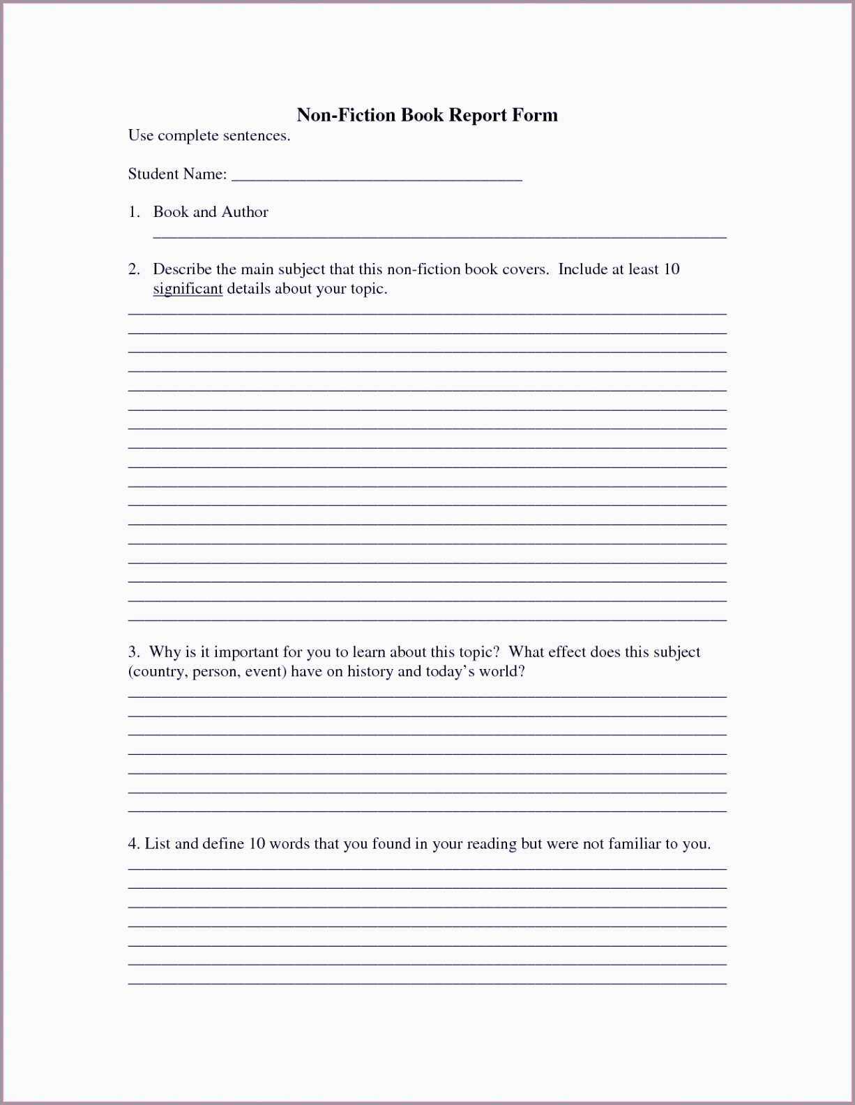 12 Book Report Templates For 2Nd Grade | Proposal Resume Pertaining To Nonfiction Book Report Template