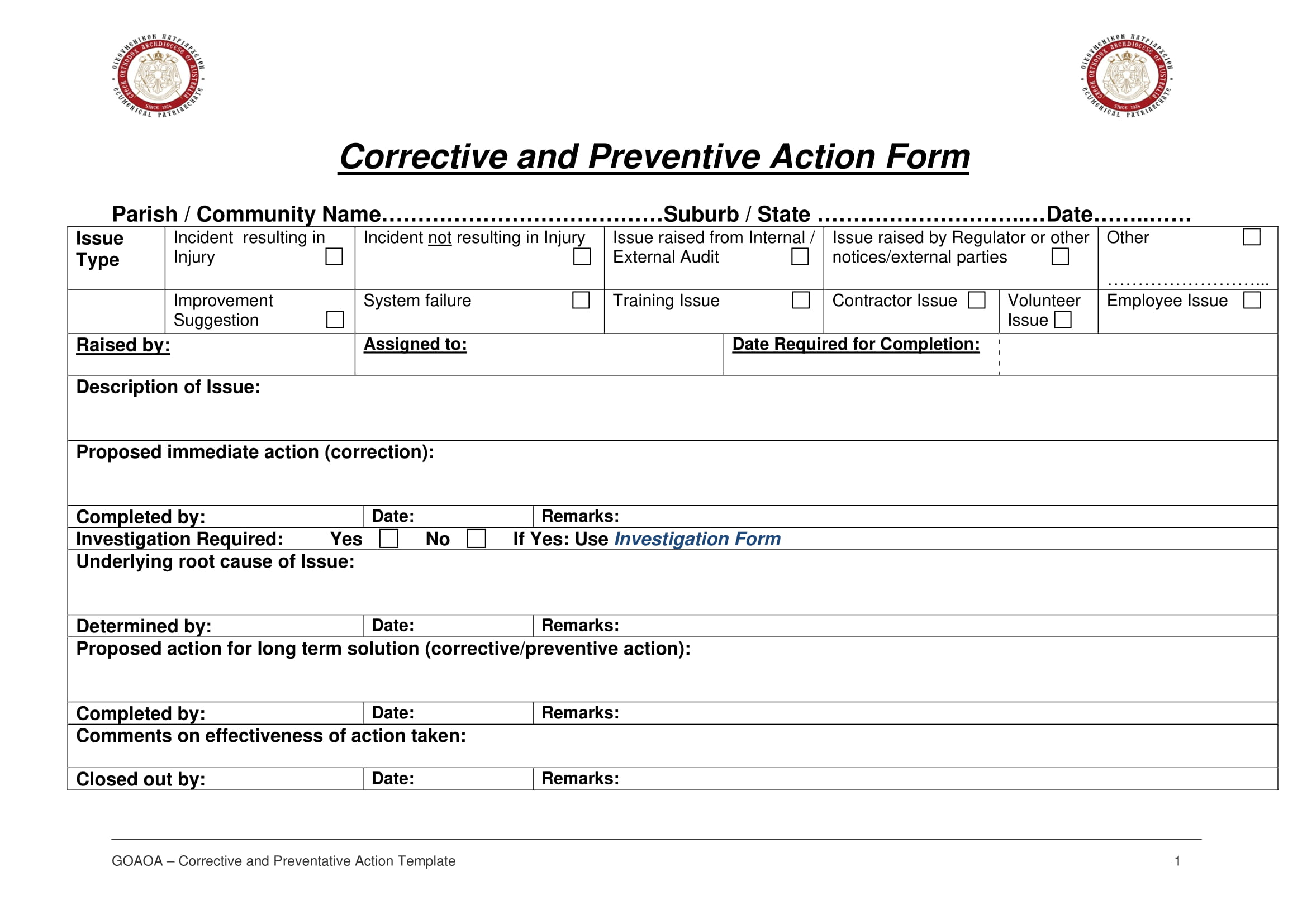 12+ Corrective Action Report Examples – Pdf | Examples Intended For Fracas Report Template