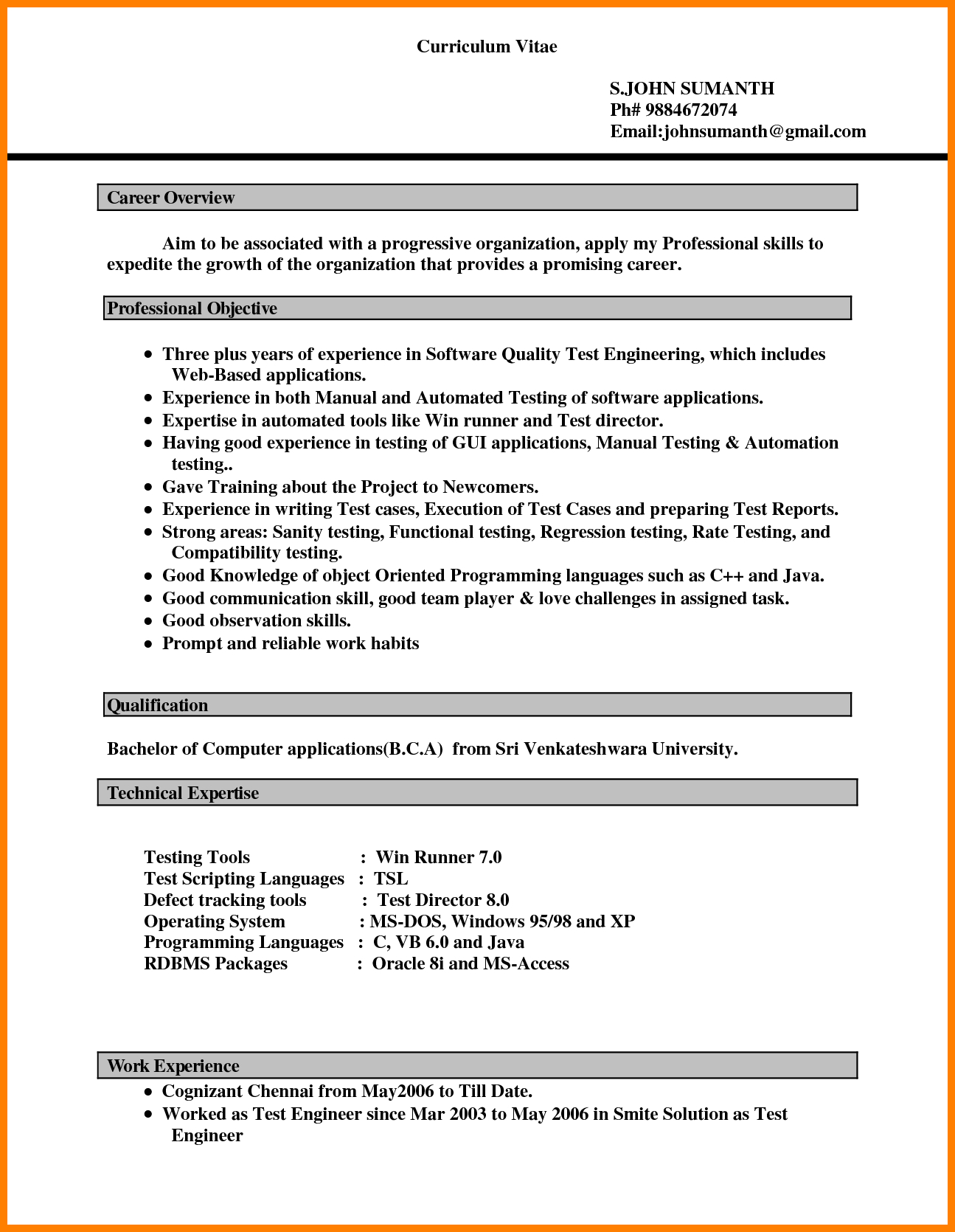 12+ Cv Samples In Ms Word 2007 | Theorynpractice Within Resume Templates Word 2007