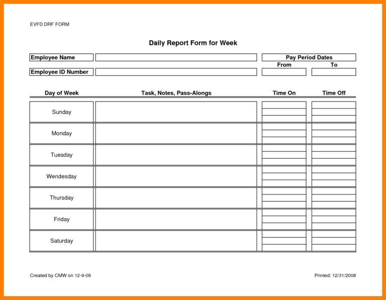 How To Write A Daily Duty Report