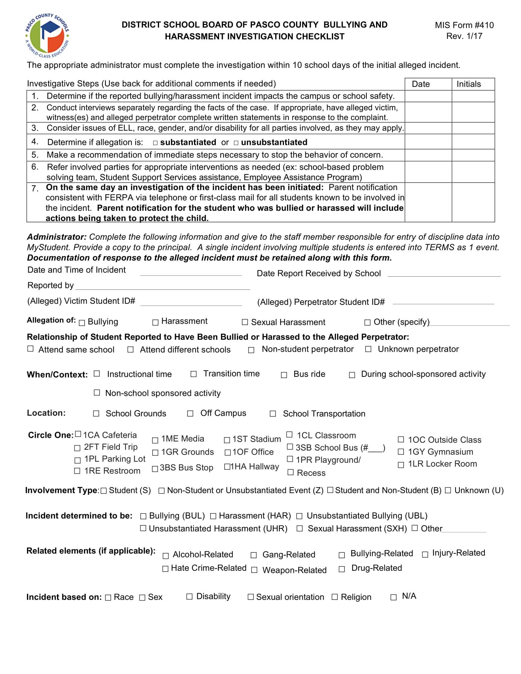 12+ Harassment Investigation Checklist Examples – Pdf Intended For Sexual Harassment Investigation Report Template