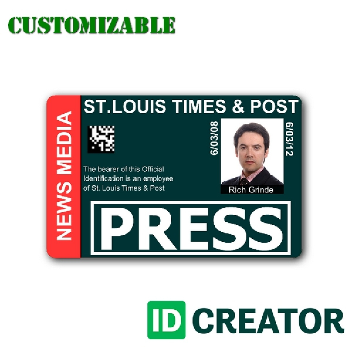 12 Images Of Media Center Passes Template | Vanscapital Intended For Media Id Card Templates