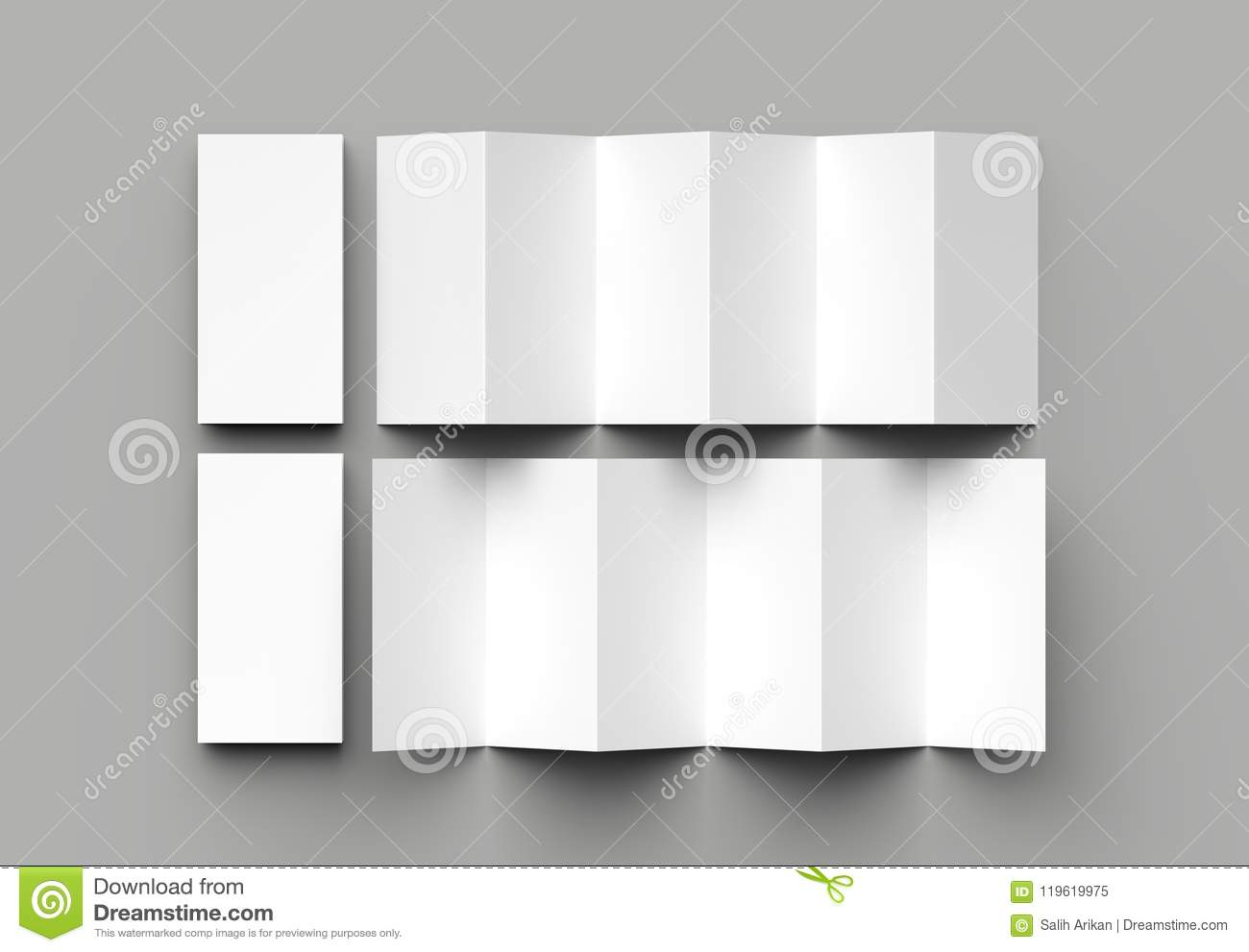 12 Page Leaflet, 6 Panel Accordion Fold – Z Fold Vertical Pertaining To 6 Panel Brochure Template