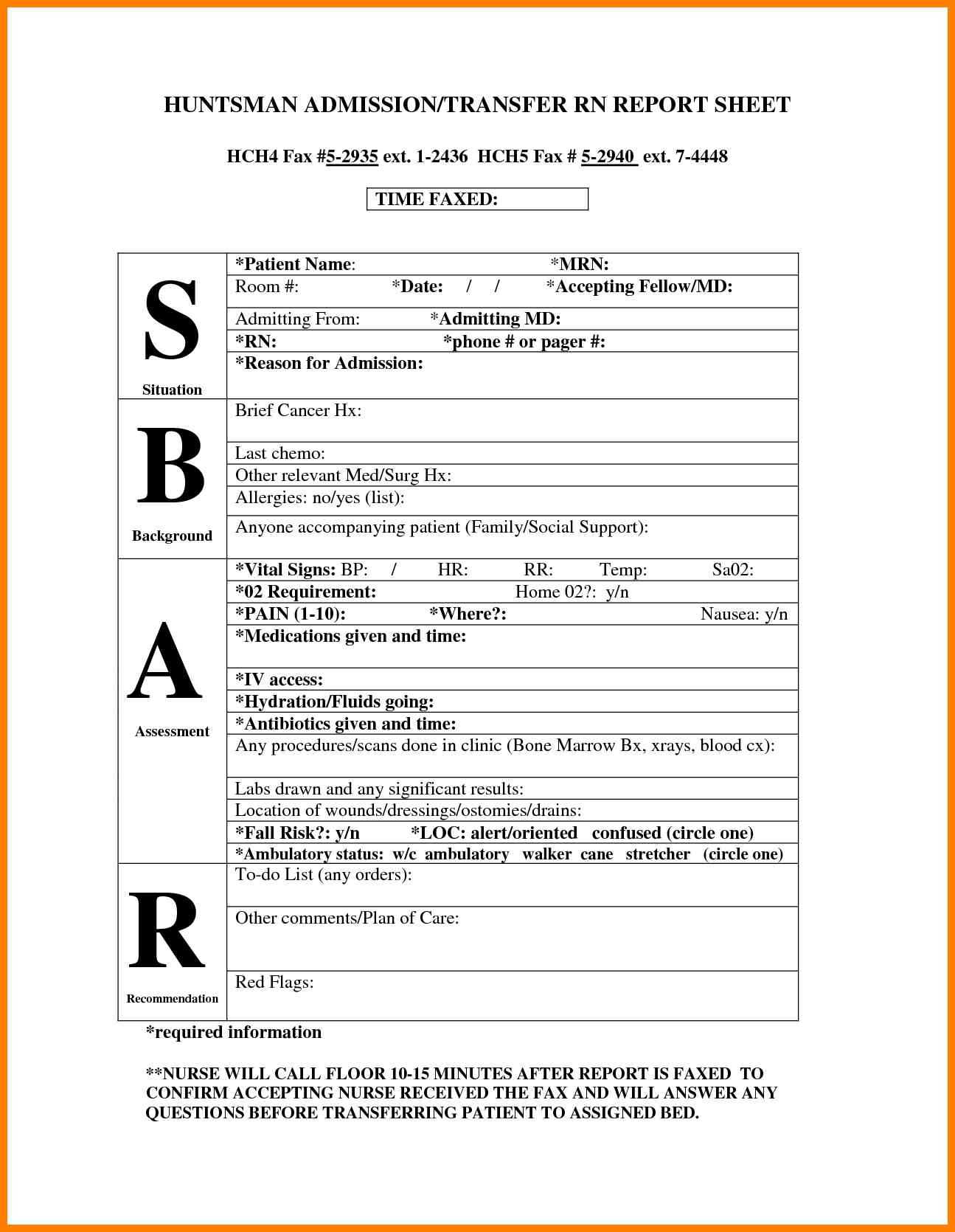 12+ Sbar Printable Forms | New Looks Wellness For Sbar Template Word