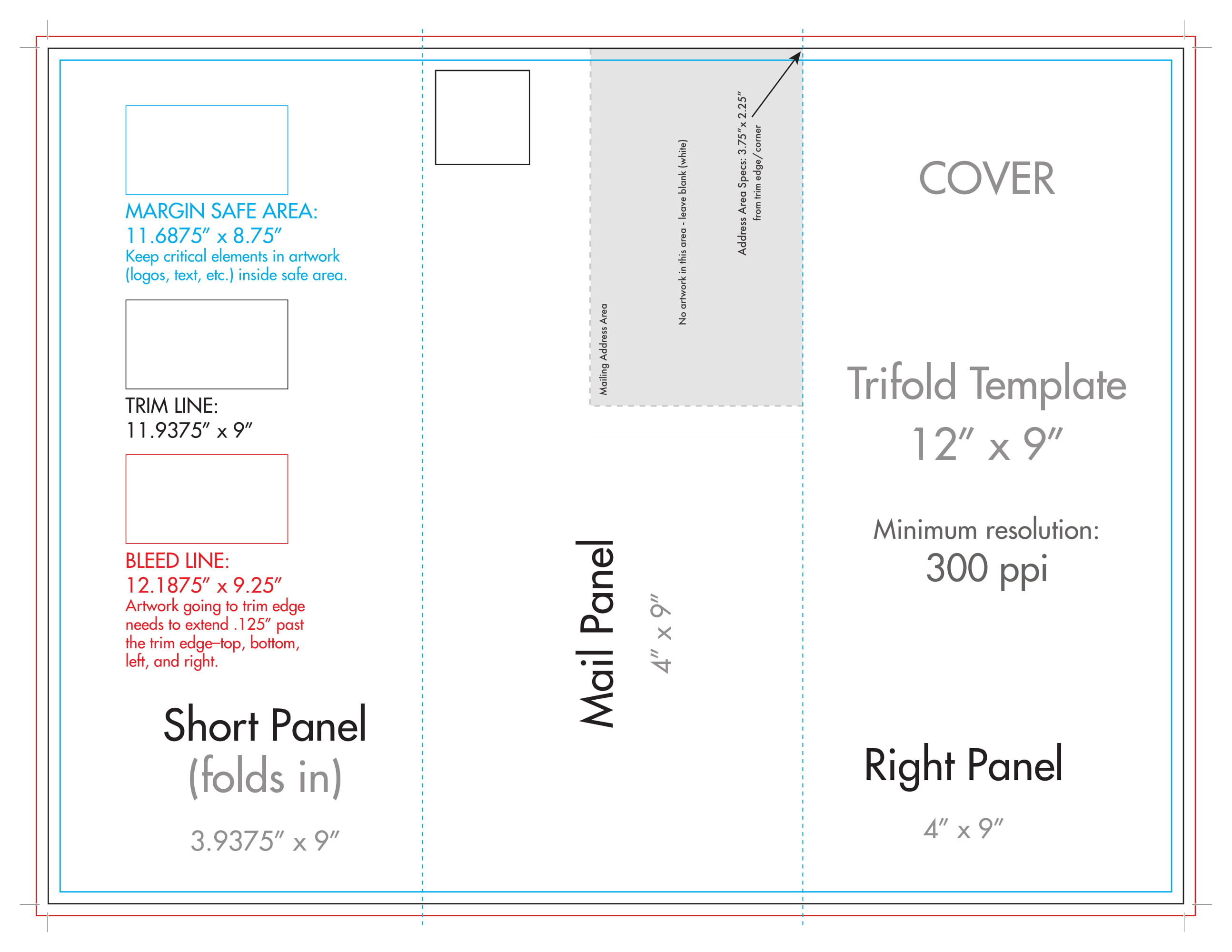 12" X 9" Rack Brochure Template (Tri Fold) – U.s. Press In Brochure Folding Templates