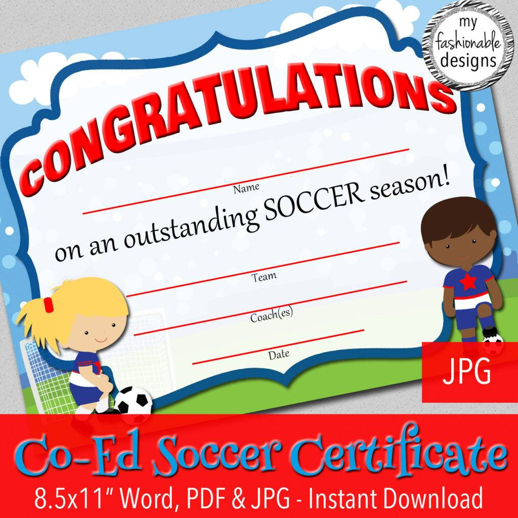 13+ Soccer Award Certificate Examples – Pdf, Psd, Ai For Soccer Award Certificate Templates Free