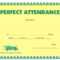 14 Images Of Sunday School Attendance Certificate Template With Regard To Perfect Attendance Certificate Free Template