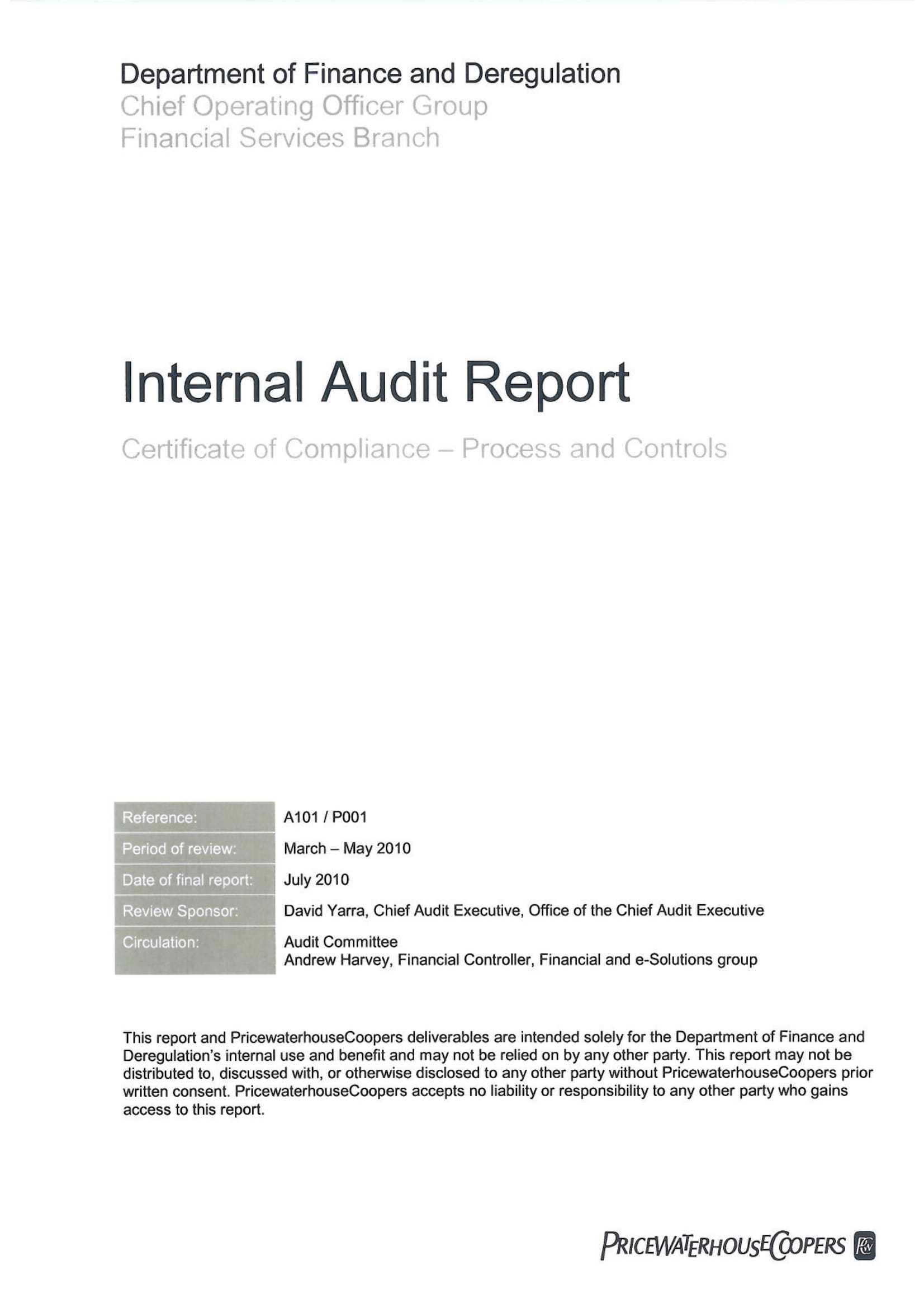 14+ Internal Audit Report Examples – Pdf, Word | Examples In Internal Control Audit Report Template