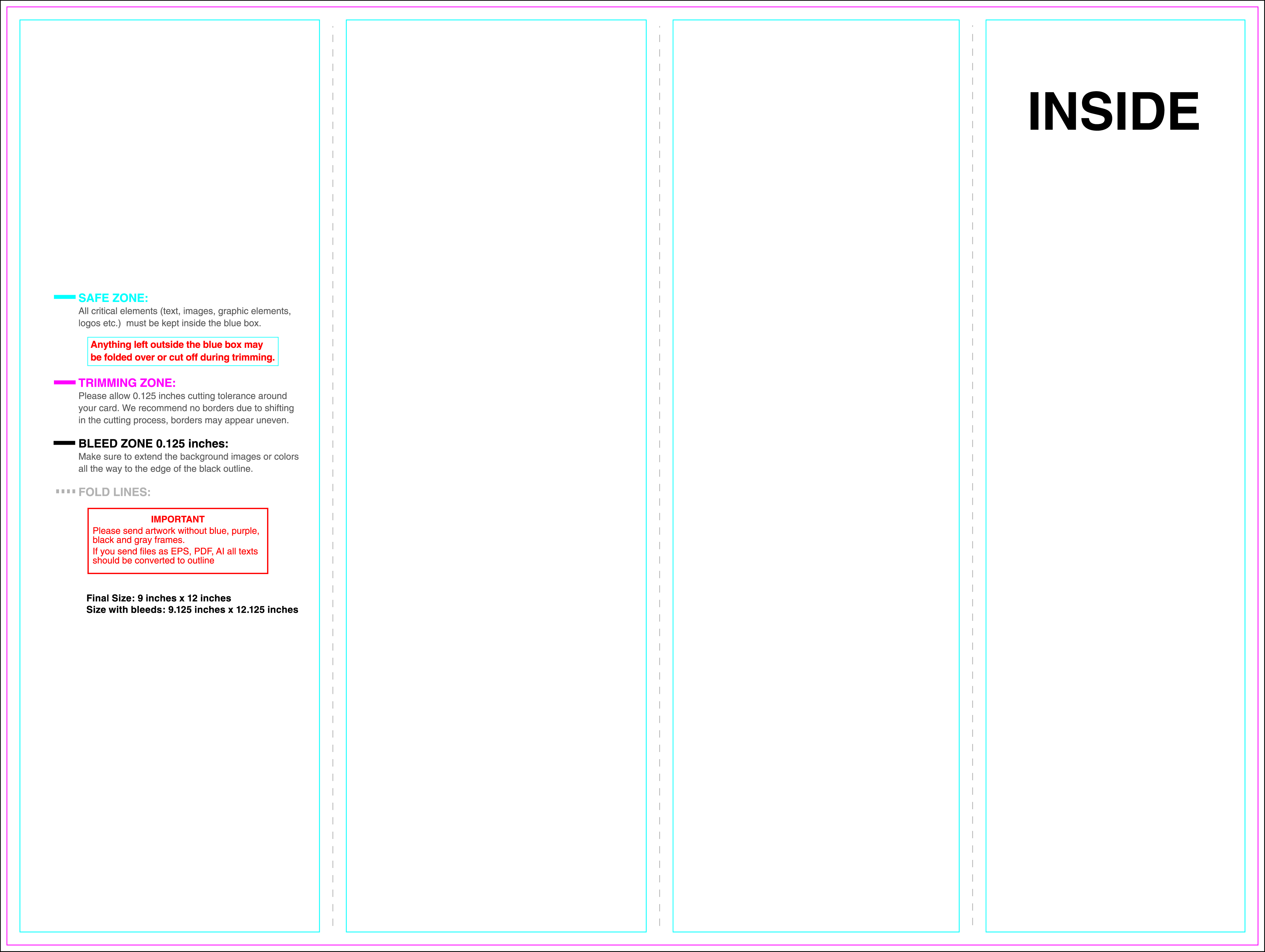 14 X 85 Four Panel Roll Fold Brochure Mockup – Teplates For Inside 4 Panel Brochure Template