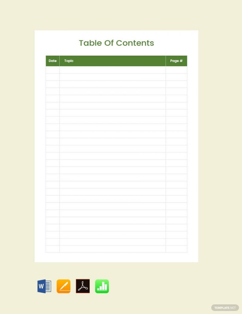 15 Best Table Of Content Templates For Your Documents With Blank Table Of Contents Template