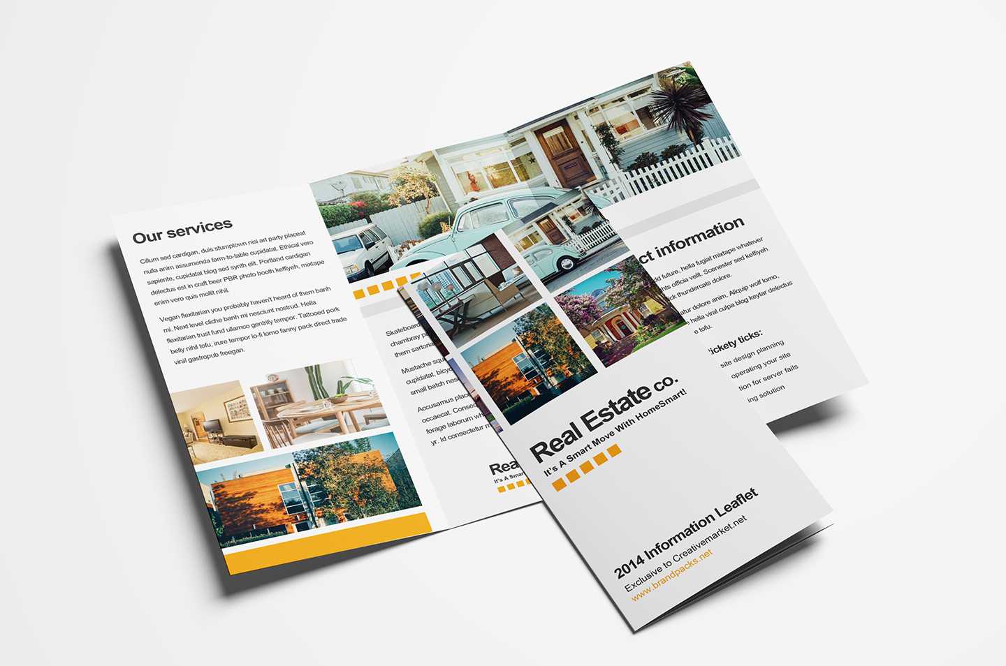 15 Free Tri Fold Brochure Templates In Psd & Vector – Brandpacks Intended For One Sided Brochure Template