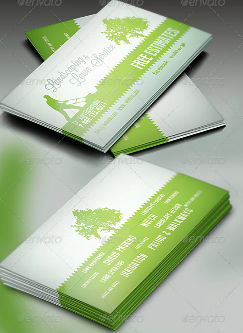 15+ Landscaping Business Card Templates – Word, Psd | Free Throughout Landscaping Business Card Template